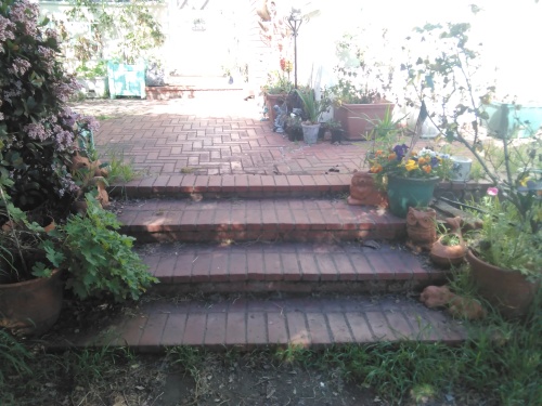 Steps up to Patio
